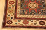 Corner Of Colorful Antique Caucasian Kazak Runner Rug 72109 by Nazmiyal Antique Rugs