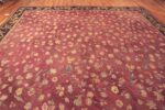 Detail Of Antique English Needlepoint Floral Rug 71983 by Nazmiyal Antique Rugs