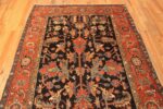 Detail Of Navy Blue Background Antique Persian Heriz Rug 72100 by Nazmiyal Antique Rugs