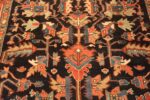 Details Of Navy Blue Background Antique Persian Heriz Rug 72100 by Nazmiyal Antique Rugs