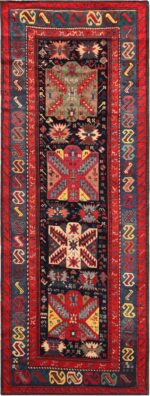 Jewel Tone Antique Caucasian Karabagh Runner Rug 72108 by Nazmiyal Antique Rugs
