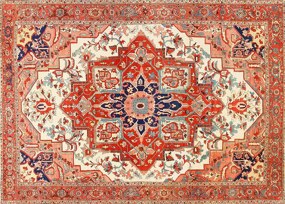 Large Antique Persian Heriz Serapi Rug Large Antique Persian Heriz Serapi Rug 48645 by Nazmiyal Antique Rugs