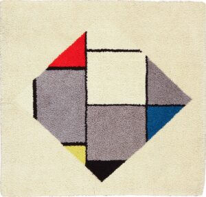 Vintage Modernist Mondrian Design Scandinavian Rug 49524 by Nazmiyal Antique Rugs