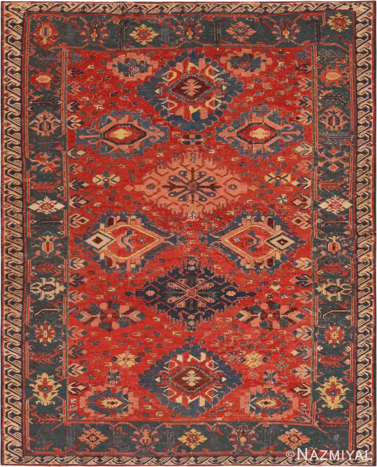 Antique Caucasian Soumak Rug 71969 by Nazmiyal Antique Rugs