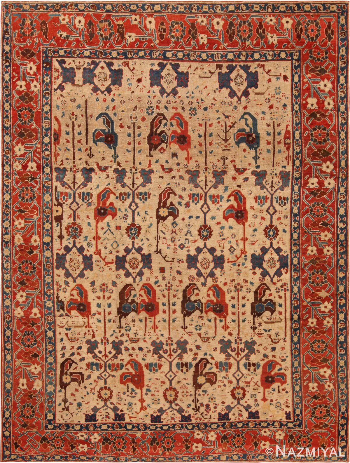 Antique Persian Bakshaish Rug 71958 by Nazmiyal Antique Rugs