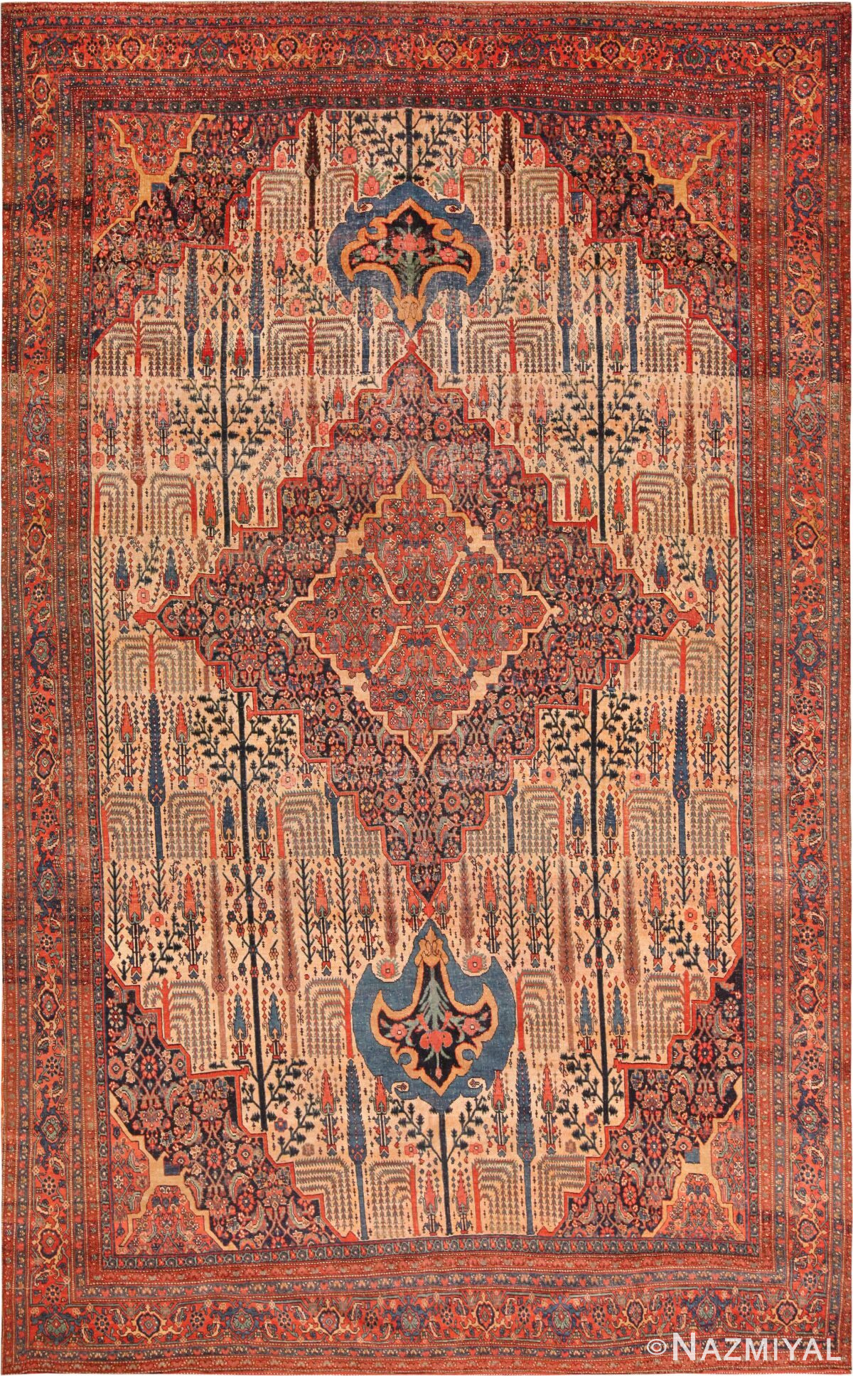 Antique Persian Bidjar Rug 71985 by Nazmiyal Antique Rugs
