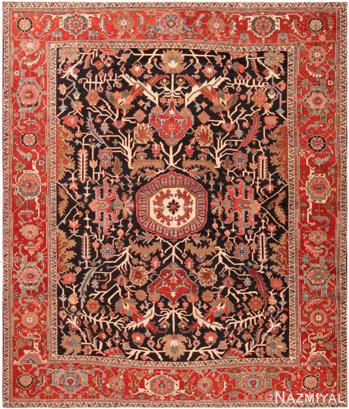 Antique Persian Heriz Rug 71973 by Nazmiyal Antique Rugs