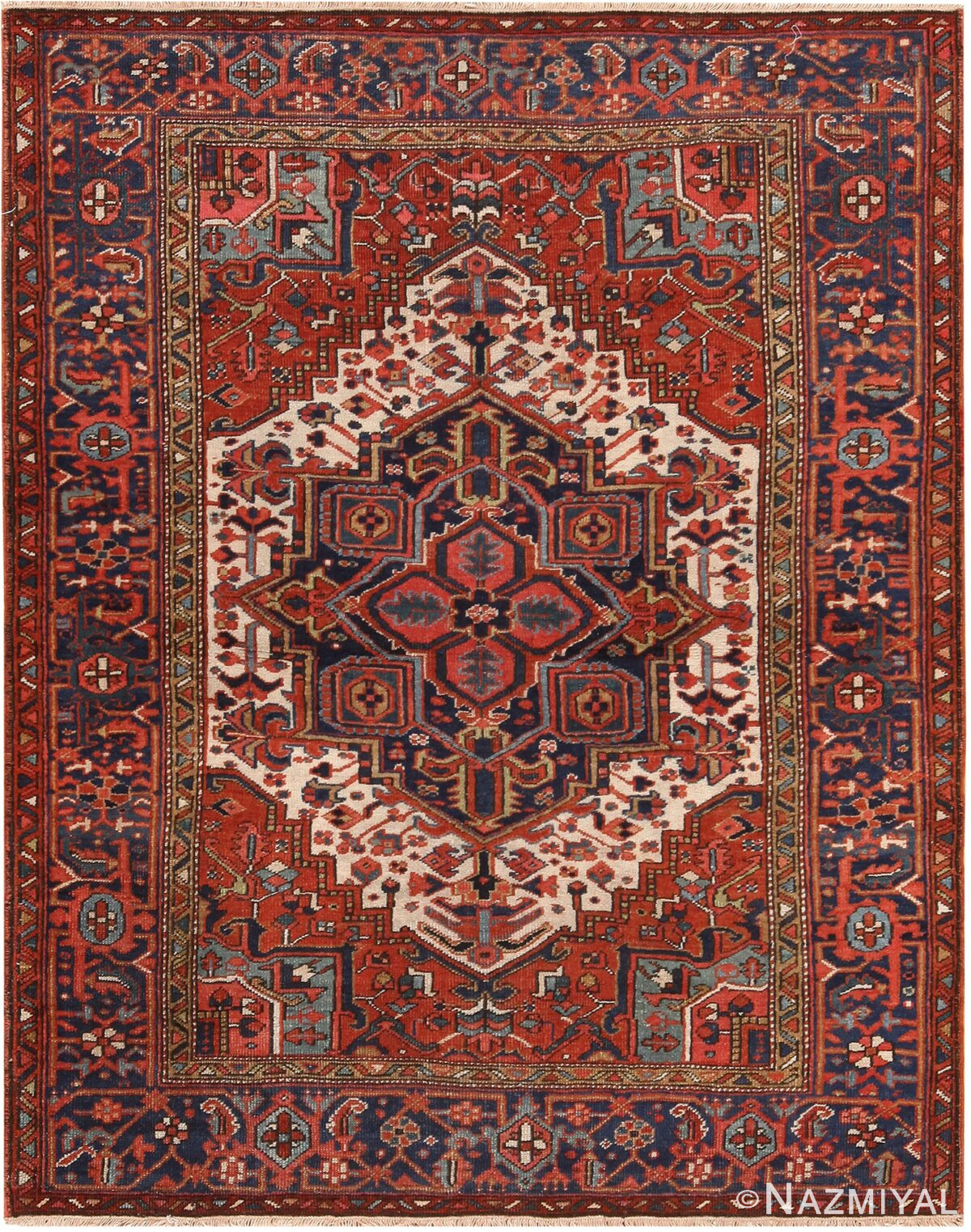 Antique Persian Heriz Rug 72037 by Nazmiyal Antique Rugs