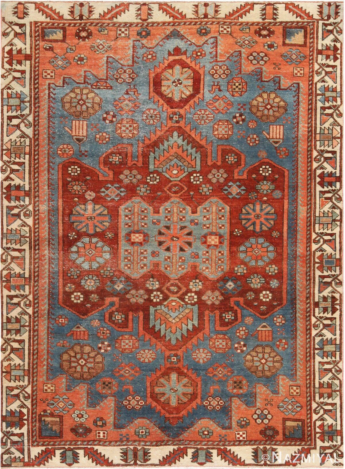 Antique Persian Heriz Rug 72087 by Nazmiyal Antique Rugs