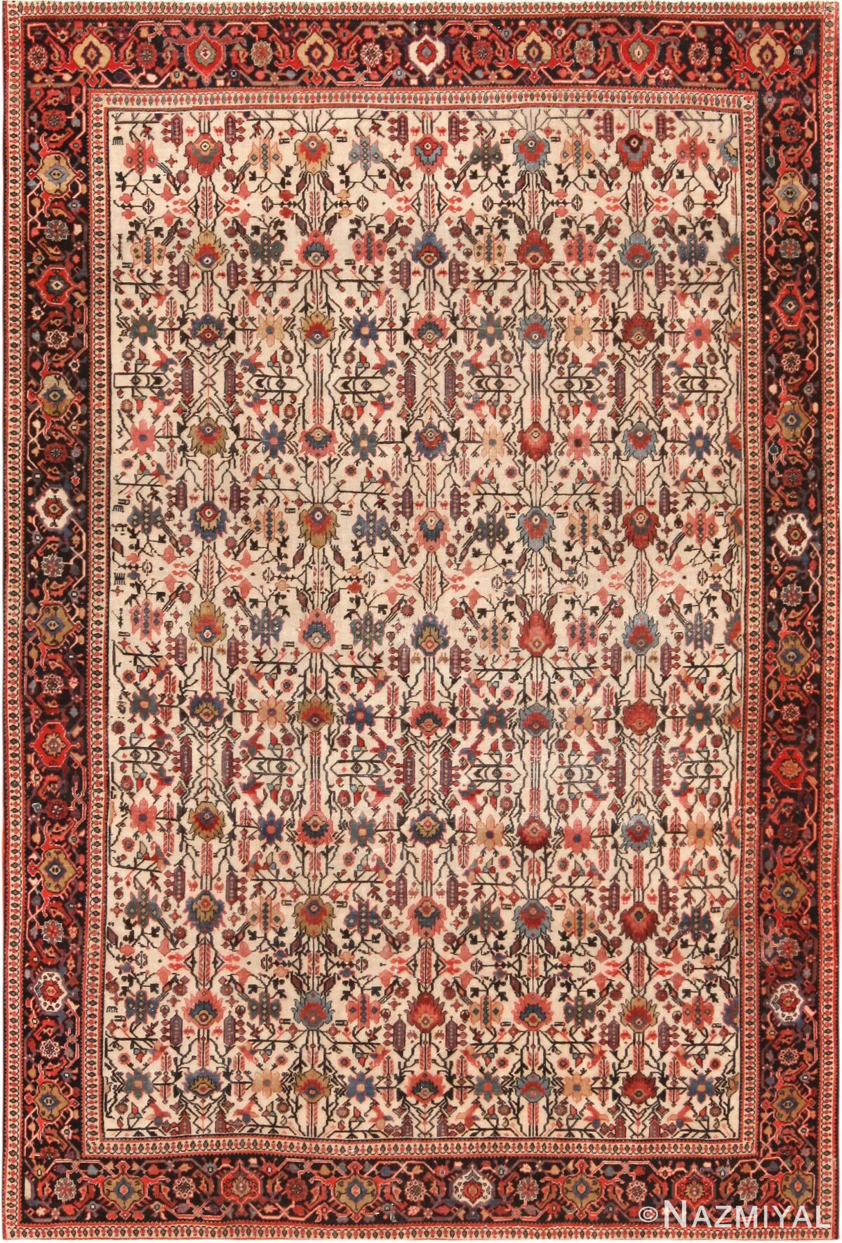 Antique Persian Sarouk Farahan Rug 72115 by Nazmiyal Antique Rugs