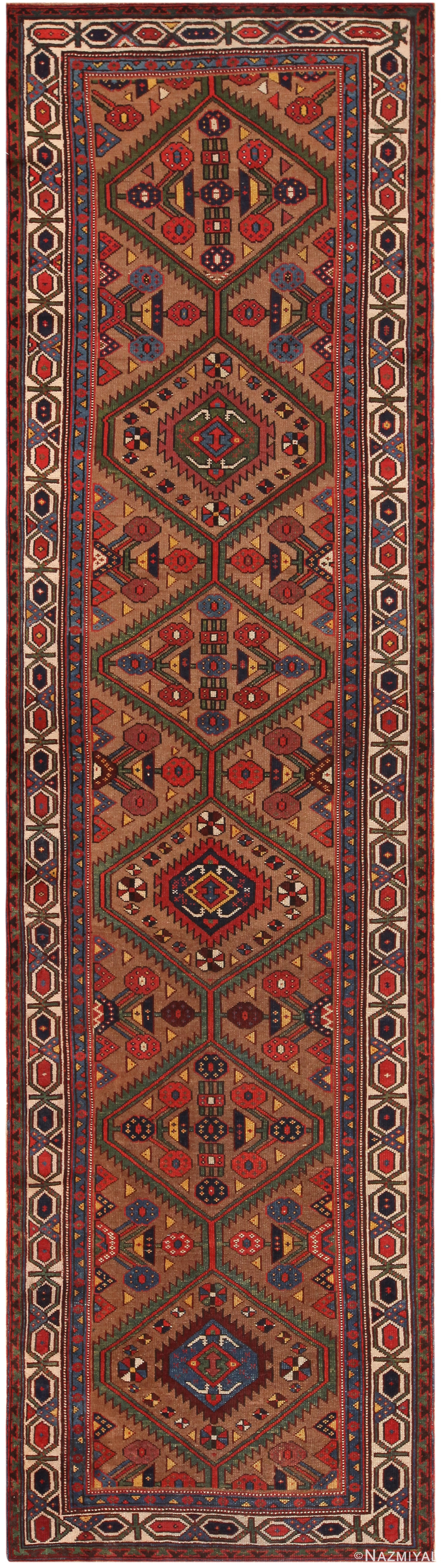 Antique Persian Serab Geometric Runner Rug 72049 by Nazmiyal Antique Rugs
