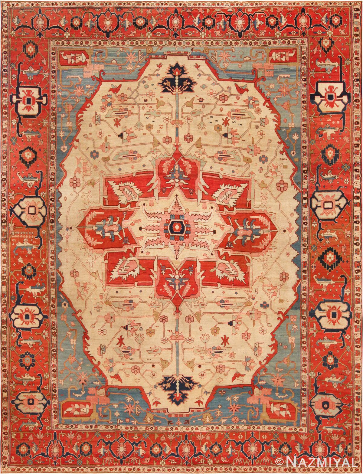 Antique Persian Serapi Rug 71959 by Nazmiyal Antique Rugs