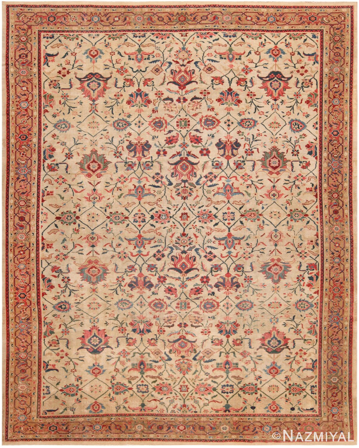 Antique Persian Sultanabad Rug 72081 by Nazmiyal Antique Rugs