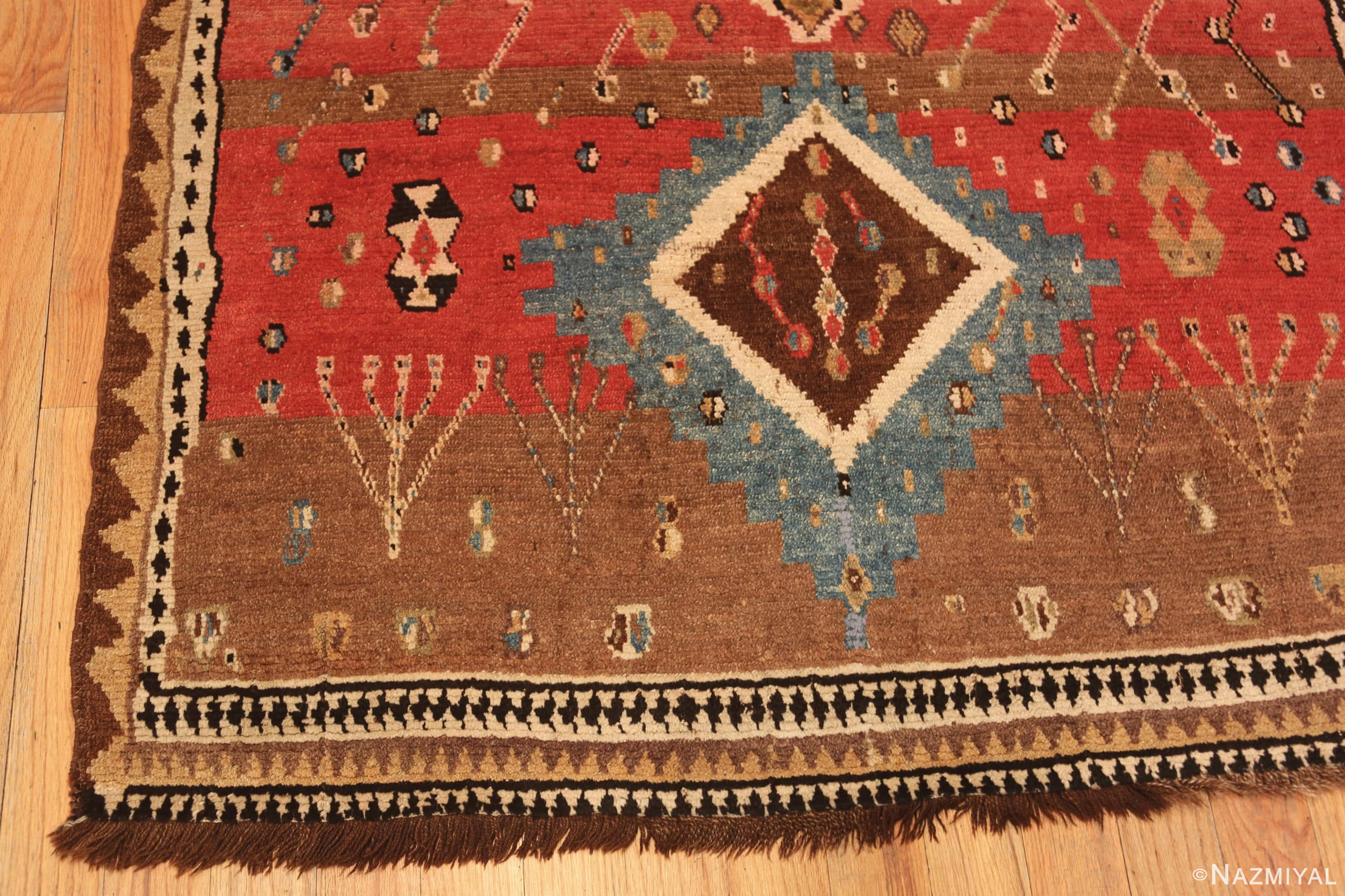 Corner Of Tribal Vintage Persian Gabbeh Rug 72091 by Nazmiyal Antique Rugs