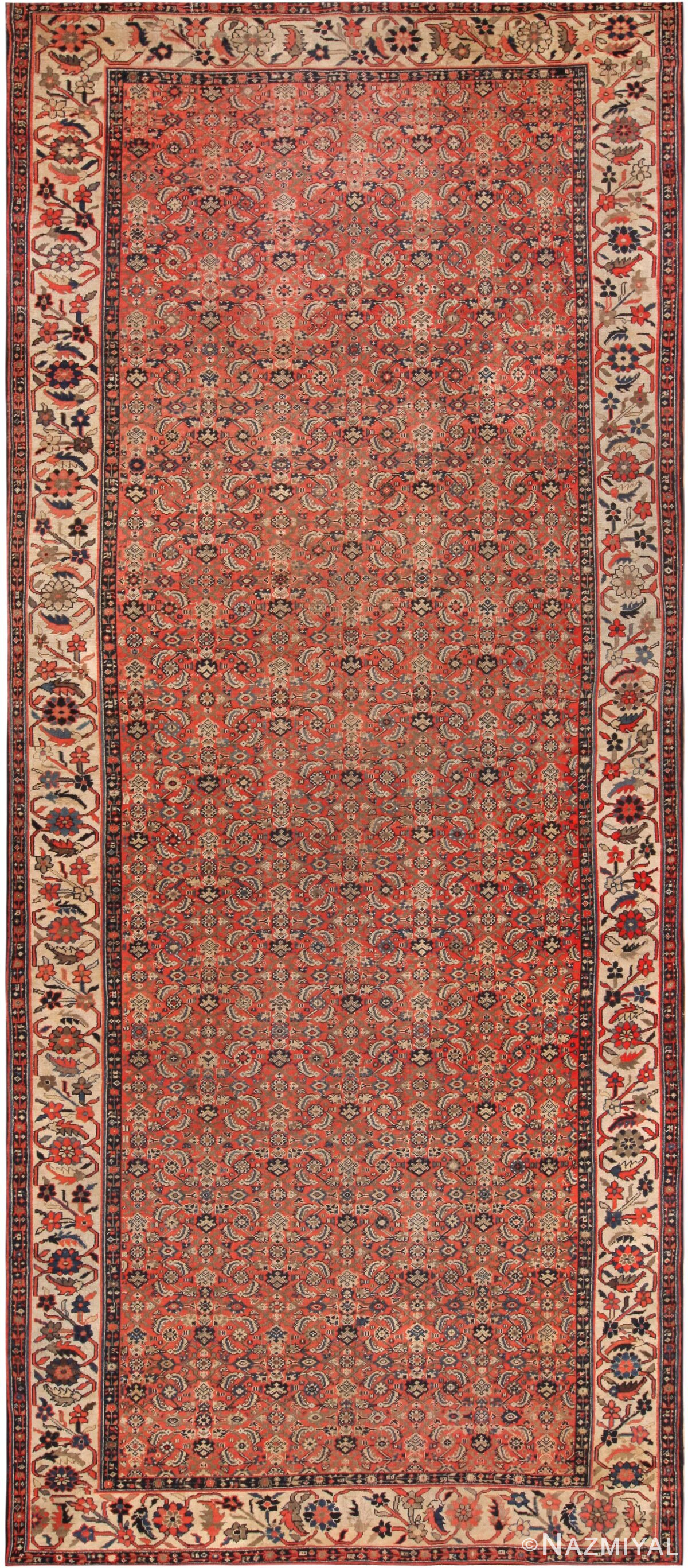 Gallery Size Antique Persian Malayer Rug 71996 by Nazmiyal Antique Rugs