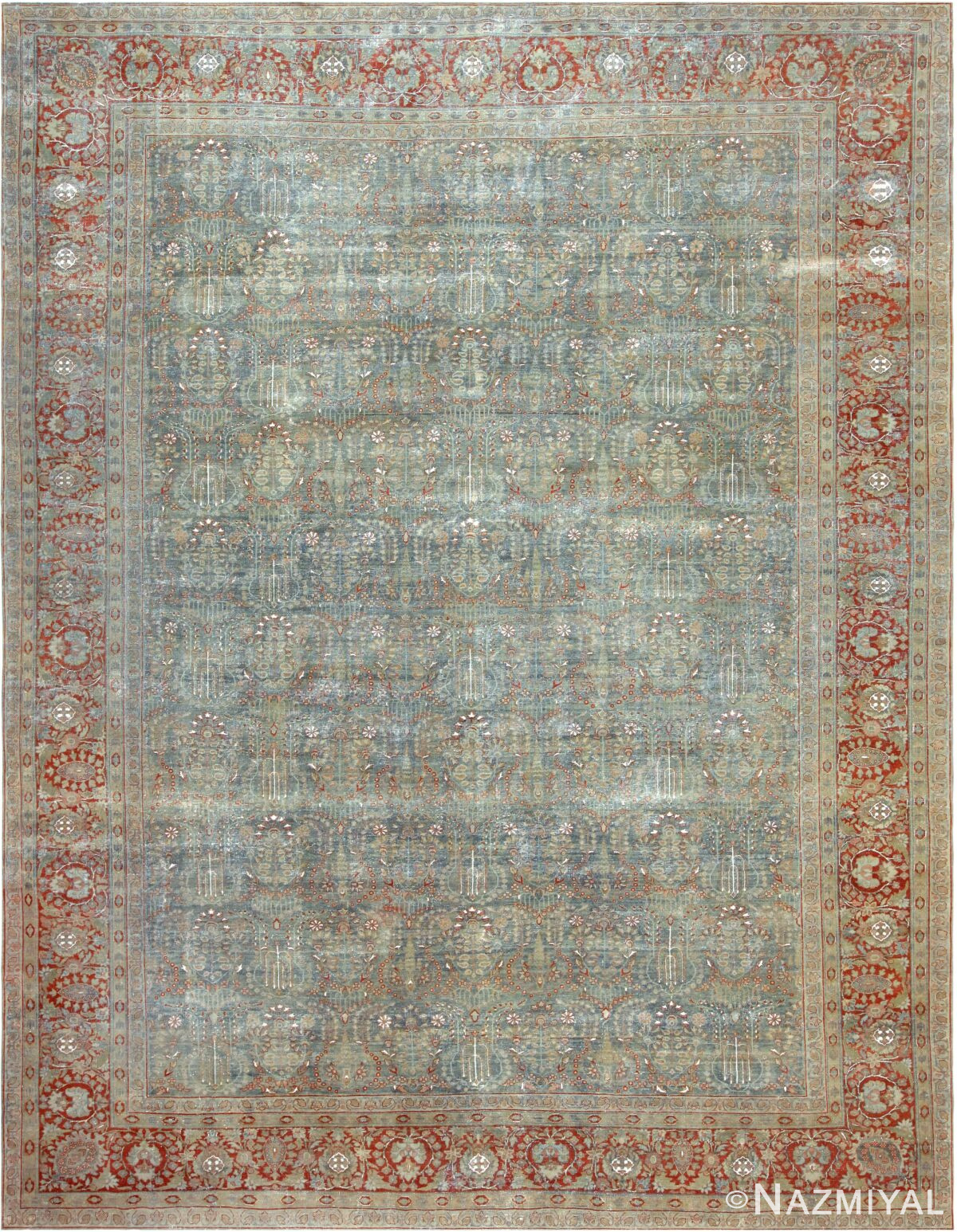 Large Antique Persian Tabriz Cotton Highlights Rug 72116 by Nazmiyal Antique Rugs