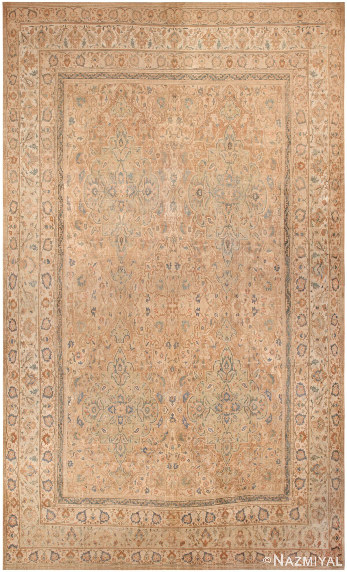 Oversized Decorative Antique Persian Khorassan Doroksh Rug 71956 by Nazmiyal Antique Rugs