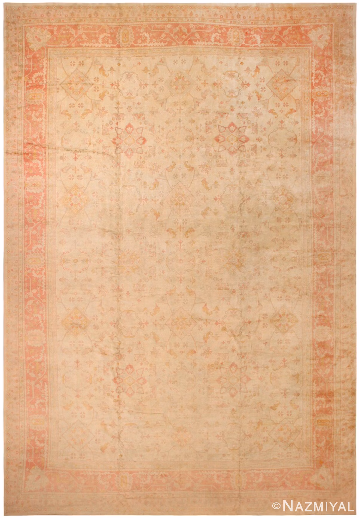 Oversized Vintage Turkish Oushak Rug 71966 by Nazmiyal Antique Rugs