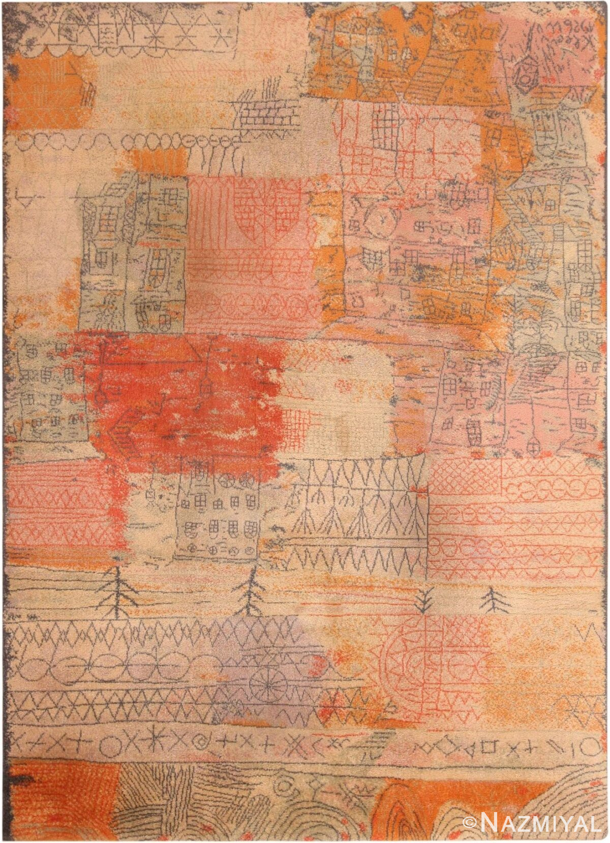 Vintage Scandinavian Paul Klee Rug 71616 by Nazmiyal Antique Rugs