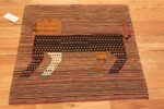 Whole View Of Lion Design Vintage Persian Qashqai Kilim Rug 72089 by Nazmiyal Antique Rugs