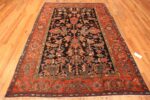 Whole View Of Navy Blue Background Antique Persian Heriz Rug 72100 by Nazmiyal Antique Rugs