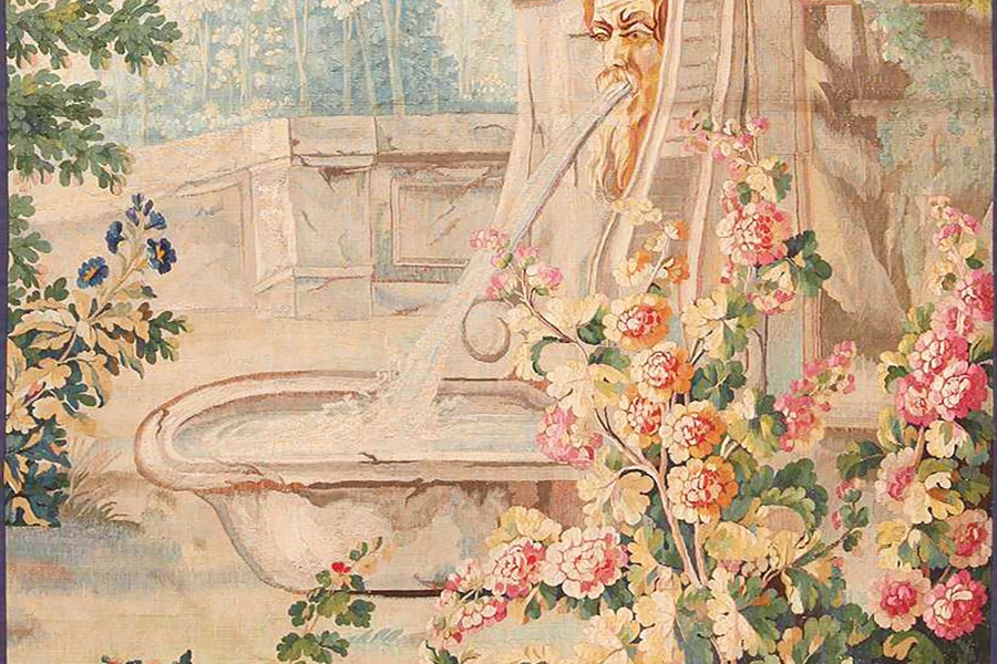 Antique French Garden Verdure Beauvais Tapestry #70734 Antique French Garden Verdure Beauvais Tapestry #70734 By Nazmiyal Antique Rugs
