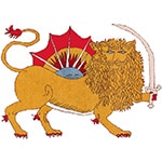 Iranian Lion With Sword Symbol by Nazmiyal