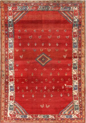 Tribal Animal Design Antique North West Persian Rug 72073 by Nazmiyal Antique Rugs