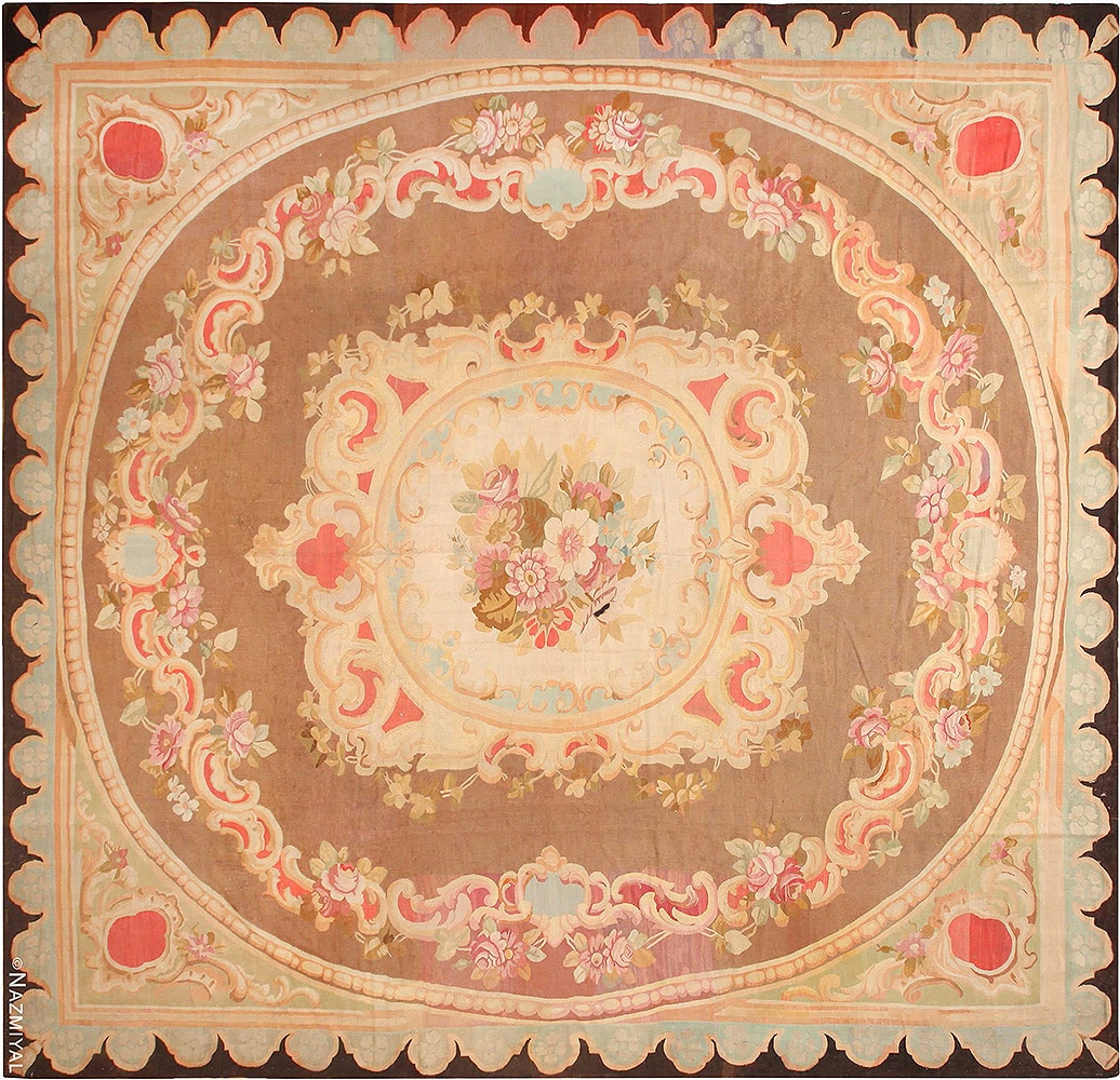 Antique Aubusson French Floral Pattern rug #70946 Antique Aubusson French Floral Pattern Rug #70946 by Nazmiyal Antique Rugs