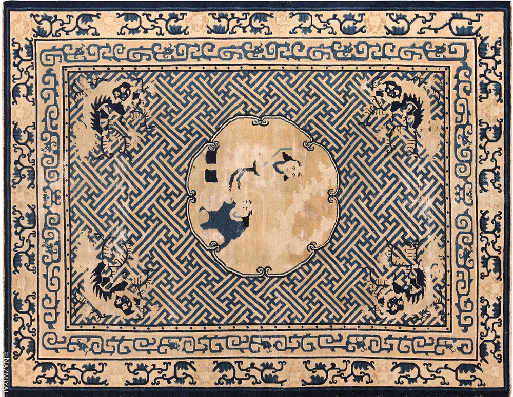 Antique Chinese Pictorial Rug #71791 Antique Chinese Pictorial Rug #71791 by Nazmiyal Antique Rugs