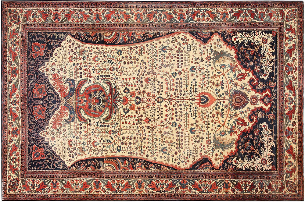 Antique Persian Sarouk Farahan Rug Antique Persian Sarouk Farahan Rug #71777 by Nazmiyal Antique Rugs