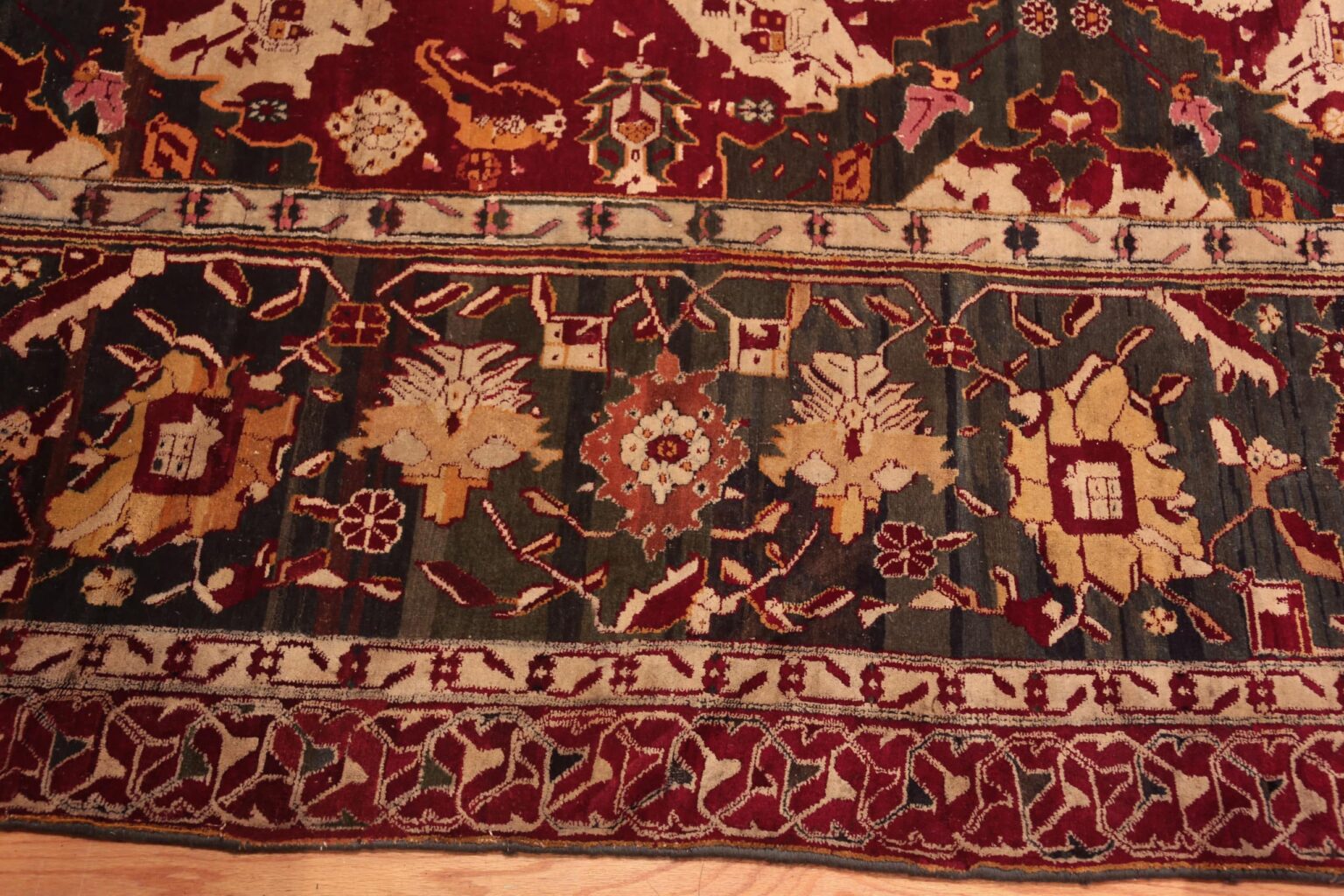 Indian Rug Design Red Oversized Antique Indian Agra Rug 72240 by Nazmiyal Rugs