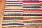 Corner Of Rainbow Colors Striped Modern Turkish Rag Rug 72218 by Nazmiyal Antique Rugs