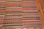 Corner Of Stripped Modern Turkish Rag Rug Corner Of Stripped Modern Turkish Rag Rug 72215 by Nazmiyal Antique Rugs