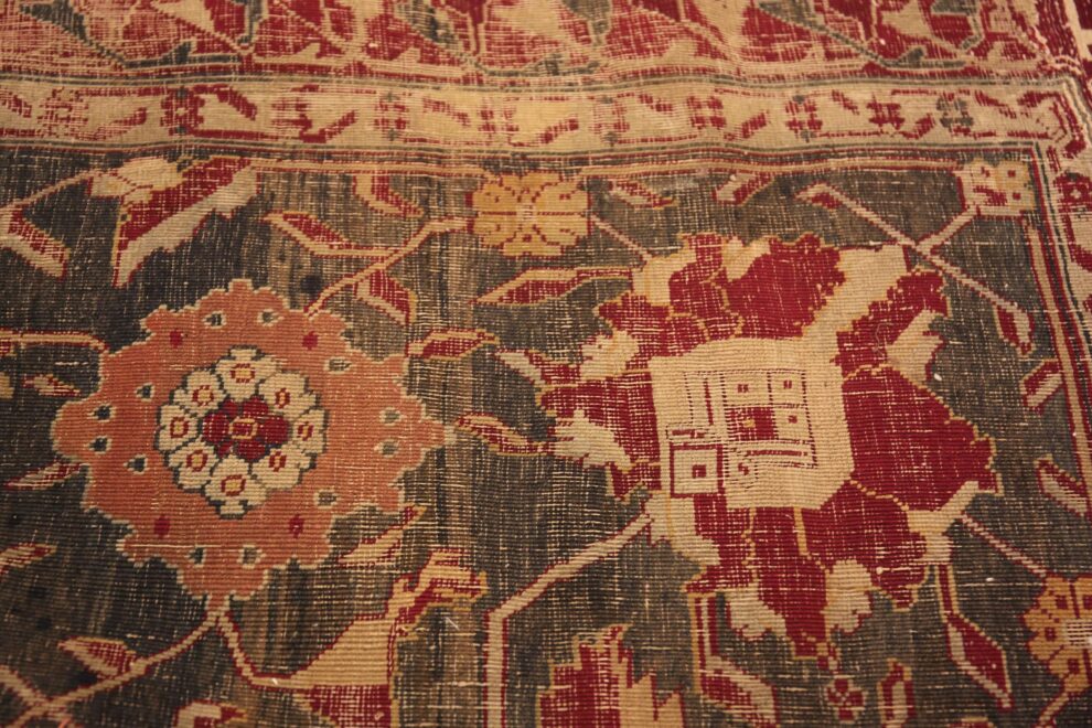 Indian Rug Design Red Oversized Antique Indian Agra Rug 72240 by Nazmiyal Rugs