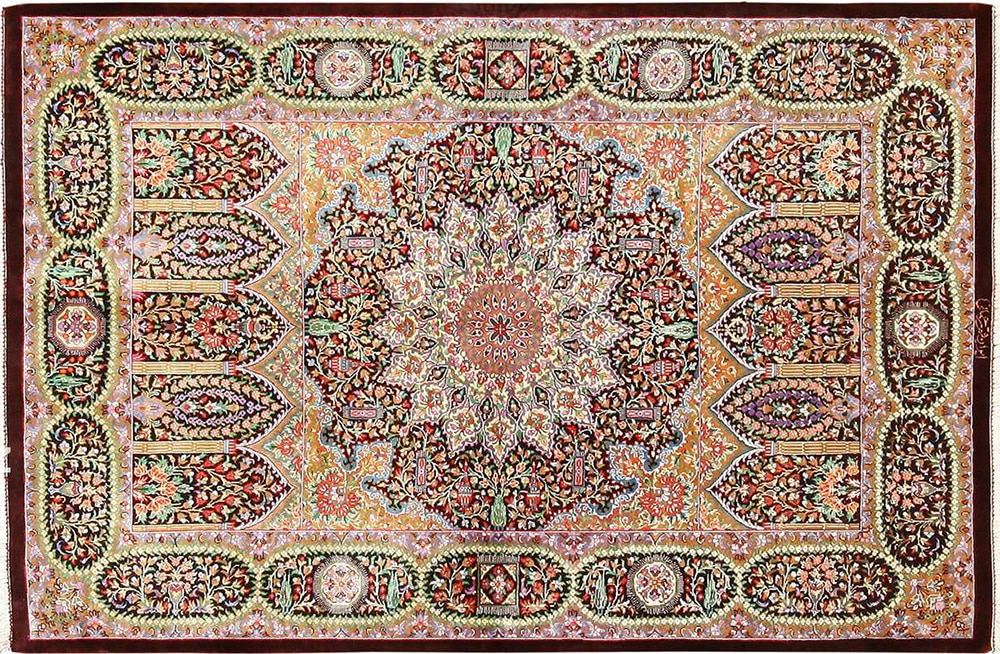 Modern Persian Silk Qum Rug Modern Persian Silk Qum Rug #49409 by Nazmiyal Antique Rugs