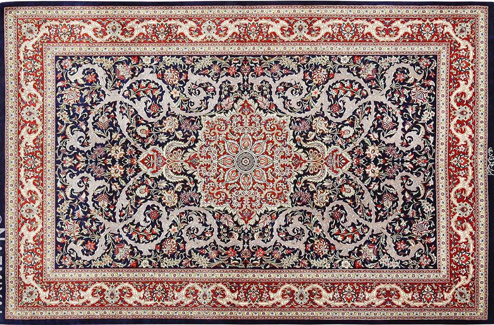 Modern Persian Silk Qum Rug #49414 Modern Persian Silk Qum Rug #49414 by Nazmiyal Antique Rugs
