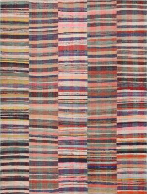Purple Tones Modern Turkish Rag Rug 72213 by Nazmiyal Antique Rugs