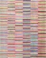 Rainbow Colors Striped Modern Turkish Rag Rug 72218 by Nazmiyal Antique Rugs