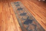 Side Of Blue Background Antique Persian Malayer Runner Rug 72053 by Nazmiyal Antique Rugs