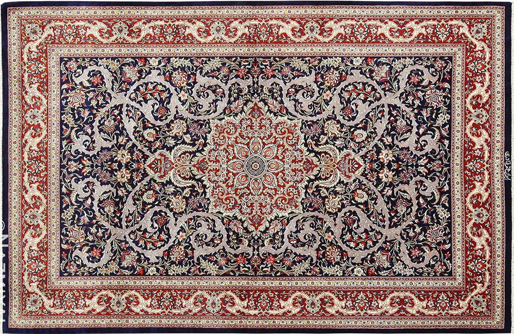 Modern Persian Qum Rug Modern Persian Qum Rug #49414 by Nazmiyal Antique Rugs