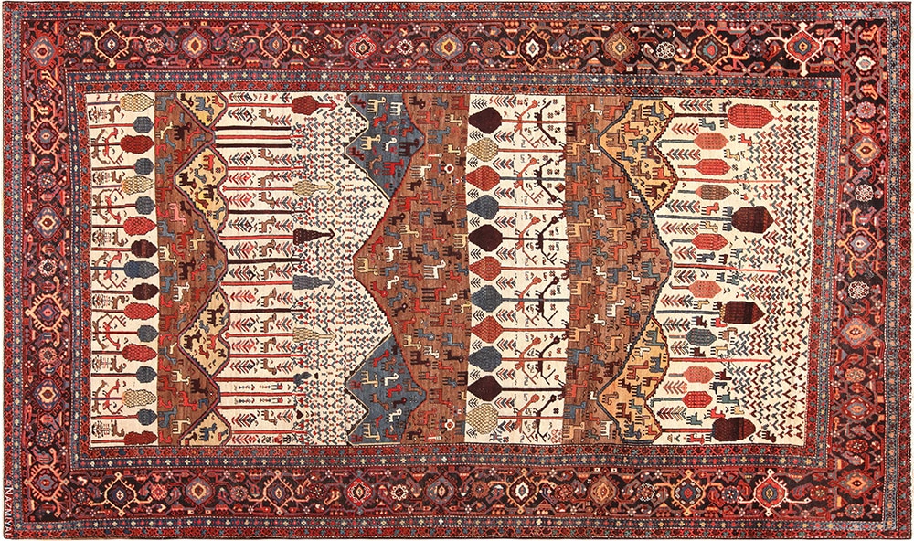 Tribal Antique Persian Bakshaish Animal Rug #72242 Tribal Antique Persian Bakshaish Animal Rug #72242 by Nazmiyal Antique Rugs
