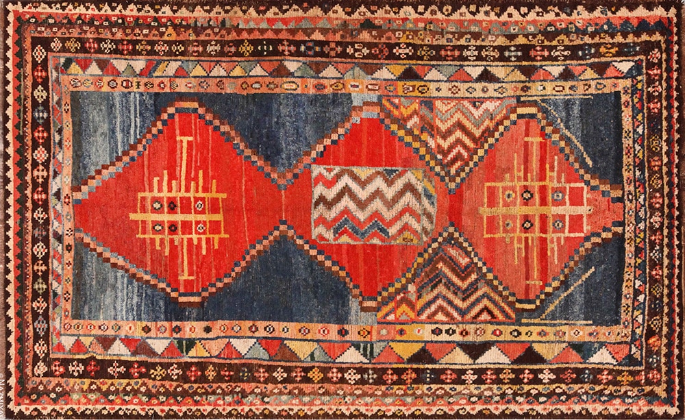 Tribal Vintage Persian Gabbeh Rug #71587 Tribal Vintage Persian Gabbeh Rug #71587 by Nazmiyal Antique Rugs