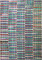 Turquoise Blue Tones Modern Turkish Rag Rug 72217 by Nazmiyal Antique Rugs