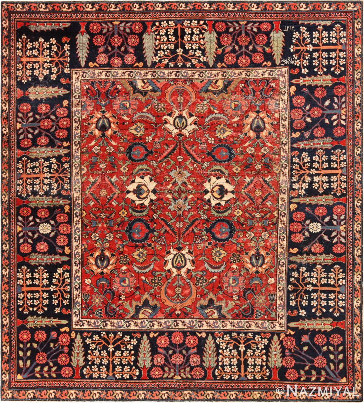 Antique North Persian Rug 72188 Dated 1214 (1835) by Nazmiyal Antique Rugs