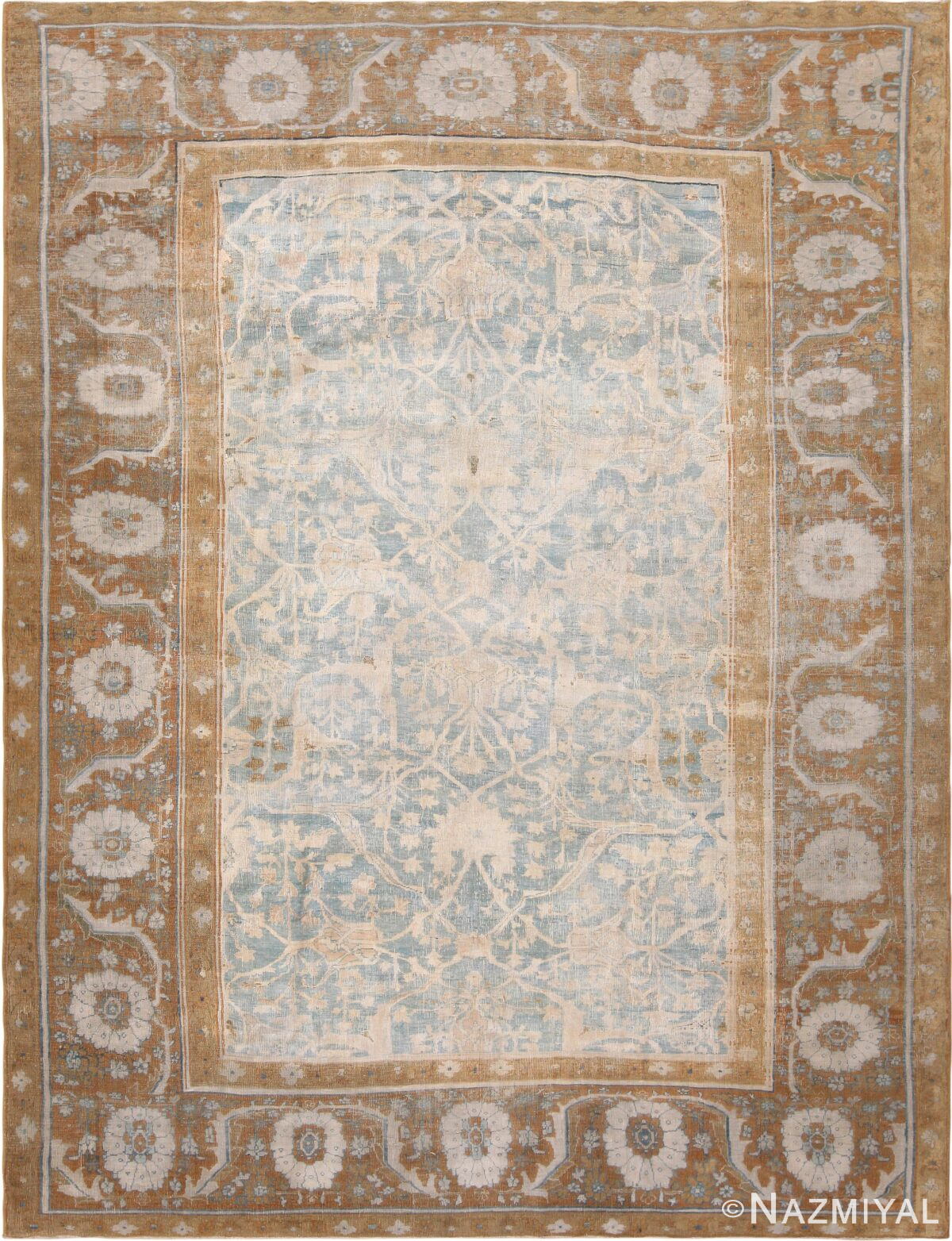 Antique Persian Wool And Cotton Tabriz Rug 72129 by Nazmiyal Antique Rugs