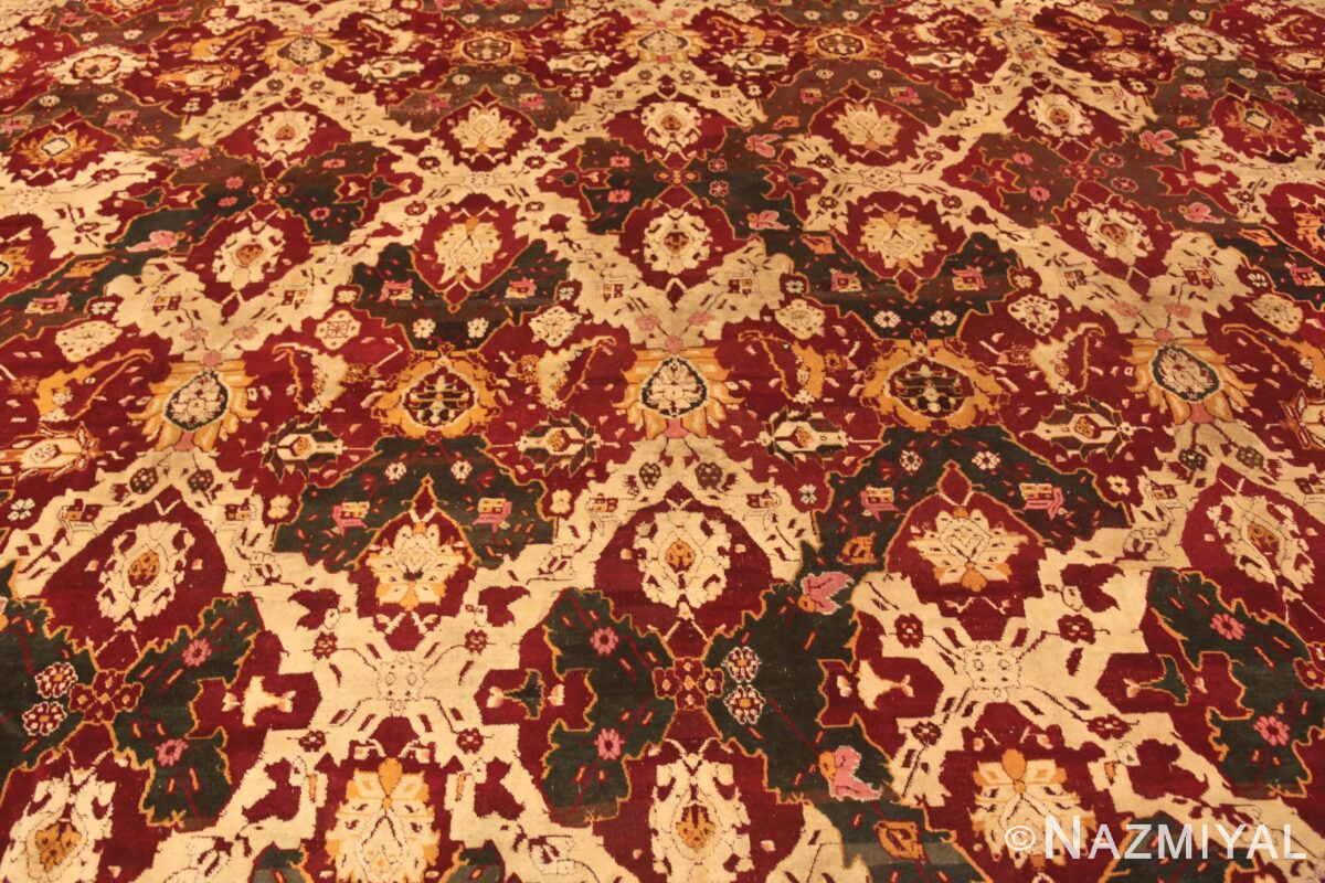 India Rug Red Oversized Antique Indian Agra Rug 72240 by Nazmiyal Rugs