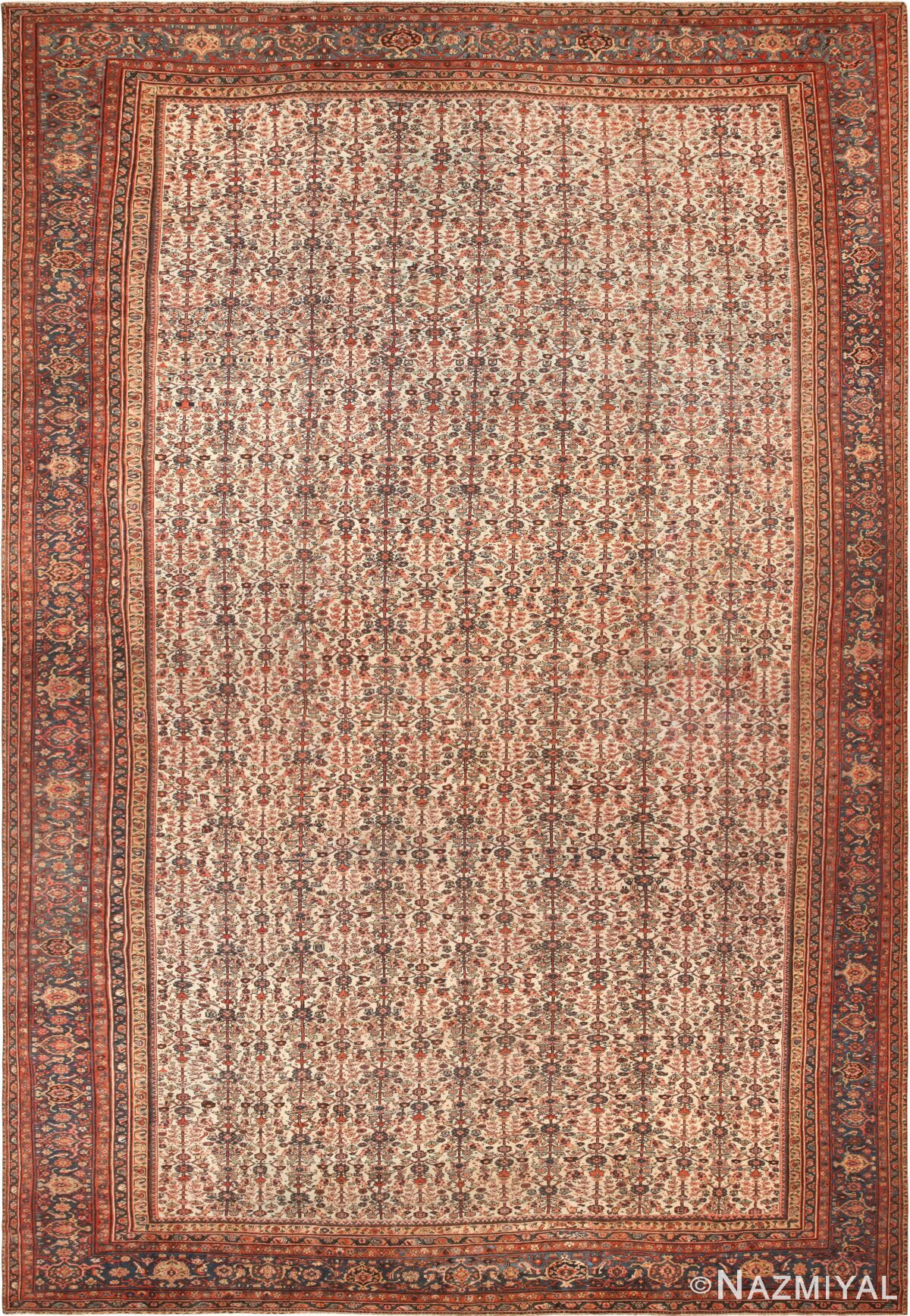 Oversized Antique Persian Farahan Rug 72238 by Nazmiyal Antique Rugs