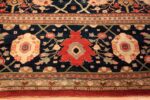 Border Of Oversized Navy Blue Antique Indian Agra Rug 71249 by Nazmiyal Antique Rugs