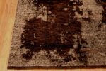 Corner Of Textured Brown Modern Transitional Area Rug 60974 by Nazmiyal Antique Rugs